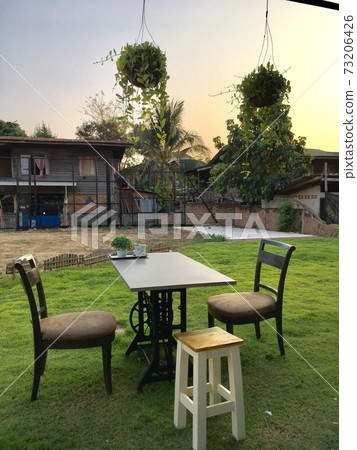 Outdoor garden exterior decoration design, relax and living local countryside style 73206426