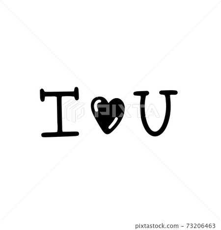 I love you. Vector illustration in doodle style. Design for Valentine's Day, Greeting Cards 73206463