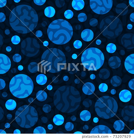 Azure blue ornate geometric rounds background seamless pattern Azure blue ornate geometric rounds background seamless pattern 73207929