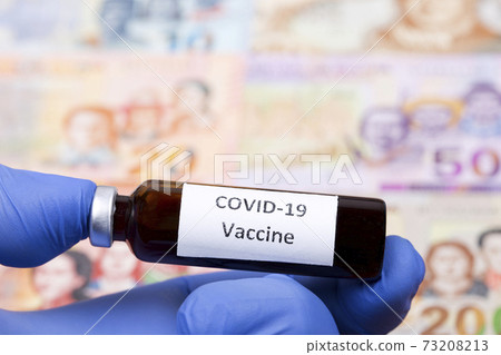 Vaccine against Covid-19 on the background of Bolivian money 73208213