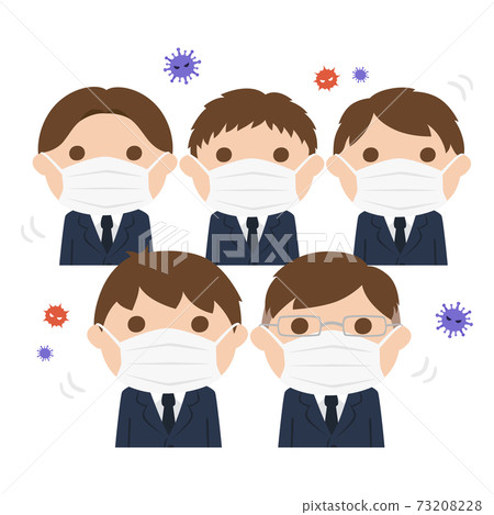 Illustration of a boy student wearing a mask. Dense boys. Illustration of a boy student wearing a mask. Dense boys. 73208228