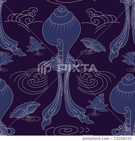 Seamless pattern with chinese water symbols - Stock Illustration ...