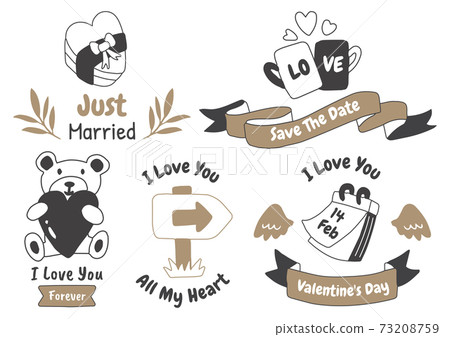 valentine label Vector Logo for banner 73208759