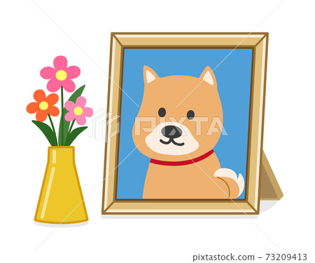 Photo frame (dog) illustration of pet's remains Photo frame (dog) illustration of pet's remains 73209413