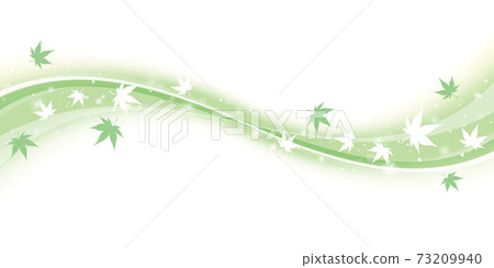 Maple leaves and green waves 73209940