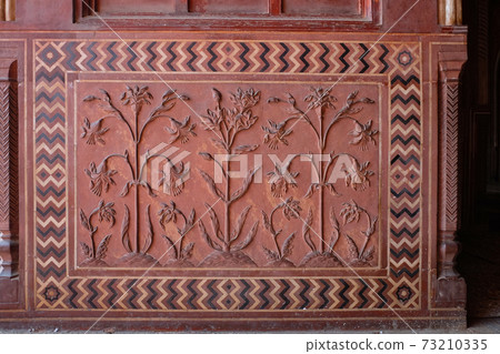 Mural painting of a mosque in the Taj Mahal Mural painting of a mosque in the Taj Mahal 73210335