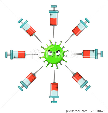 Covid 19 Vaccine Cartoon Symbol Vector Stock Illustration 73210678 Pixta