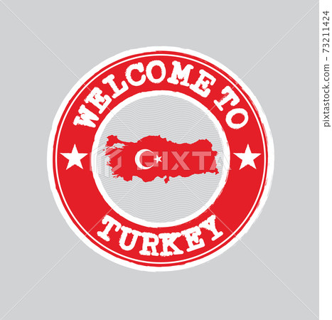 Vector stamp of welcome to Turkey with map outline of the nation in center. Vector stamp of welcome to Turkey with map outline of the nation in center. 73211424