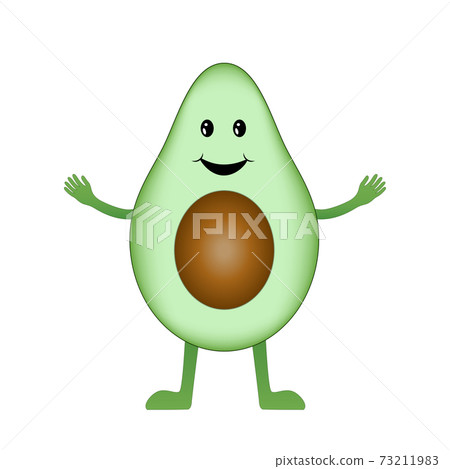Happy smiling avocado. 73211983