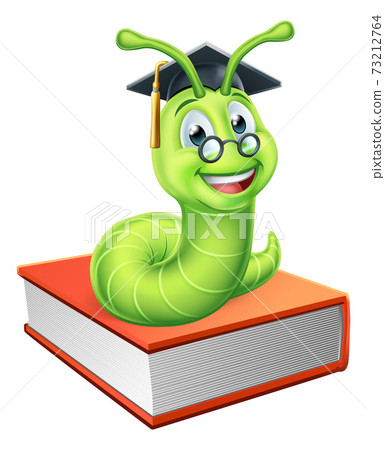 Graduate Caterpillar Bookworm on Book Graduate Caterpillar Bookworm on Book 73212764