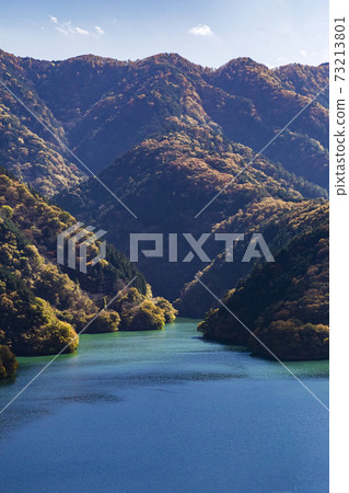 View of Lake Okutama in late autumn from Miharashinooka View of Lake Okutama in late autumn from Miharashinooka 73213801