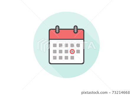 Monthly Calendar Icon With Red Circle Simple Stock Illustration