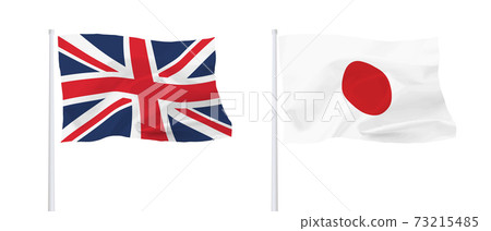 Japanese and British flags 73215485