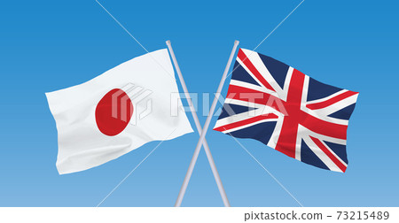 Japanese and British flags 73215489