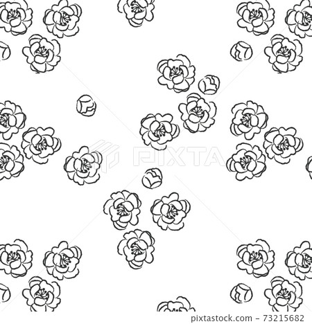 Peach blossom monochrome floral pattern 73215682