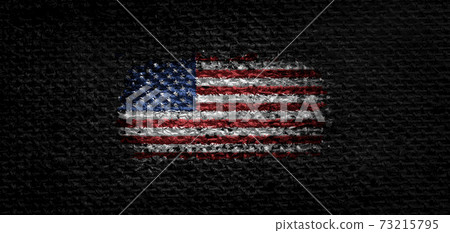 National flag of the United States on dark fabric 73215795
