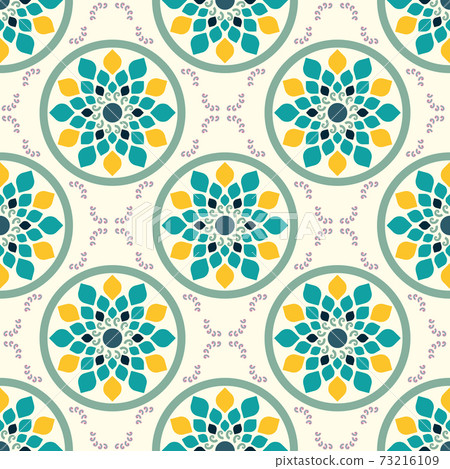 Pastel colors ornamental seamless pattern. Repeat arabesque ethnic background. Pastel colors ornamental seamless pattern. Repeat arabesque ethnic background. 73216109