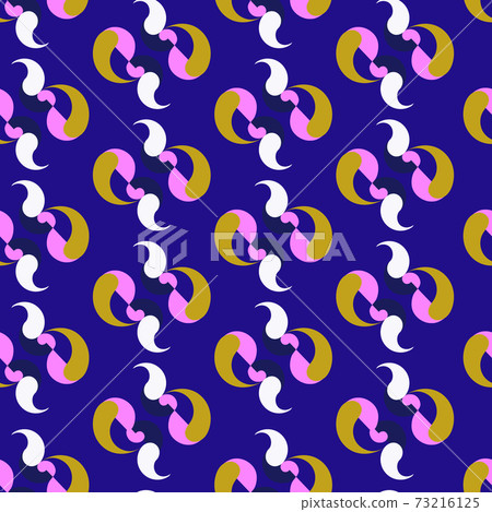 Blue modern stylish texture. Repeating geometric pattern with curves. Contemporary graphic design. 73216125