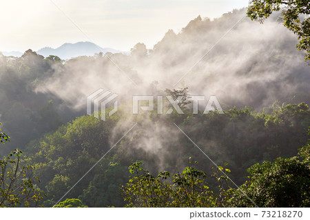Khao Khai Nui, Sea of fog in the winter mornings at sunrise, Thailand. Khao Khai Nui, Sea of fog in the winter mornings at sunrise, Thailand. 73218270
