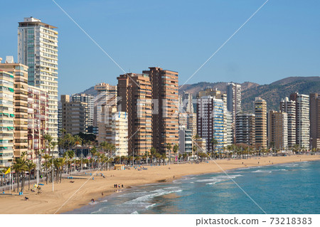 Sandy beach of Benidorm. Spain 73218383