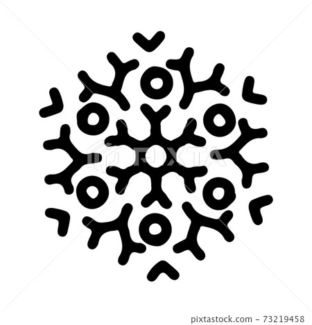 Abstract mandala ornament. Snowflake pattern. Black and white authentic background. Vector illustration. 73219458