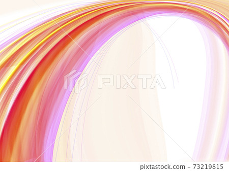 The wave falls down in a group of intersecting transparent pink, lilac and yellow arched stripes on a white background The wave falls down in a group of intersecting transparent pink, lilac and yellow arched stripes on a white background 73219815