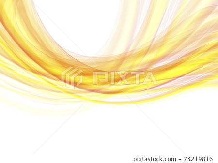 White background of intersecting transparent yellow and pink curved stripes falling from above White background of intersecting transparent yellow and pink curved stripes falling from above 73219816