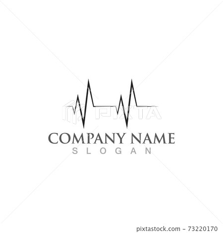 Heart beat  logo and symbol vector image 73220170