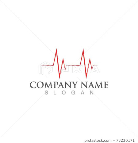 Heart beat  logo and symbol vector image 73220171