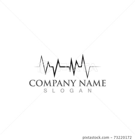 Heart beat  logo and symbol vector image 73220172