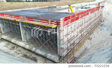 Highway construction site view. Civil engineering 73221538