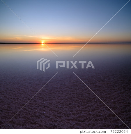 Sunset Genichesk pink  salty lake, Ukraine 73222034