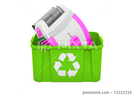 Recycling trashcan with hair remover, 3D rendering 73222256