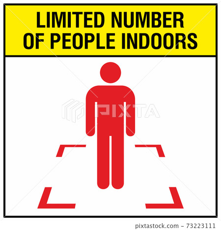 Limited numbers of people indoors concept icon 73223111