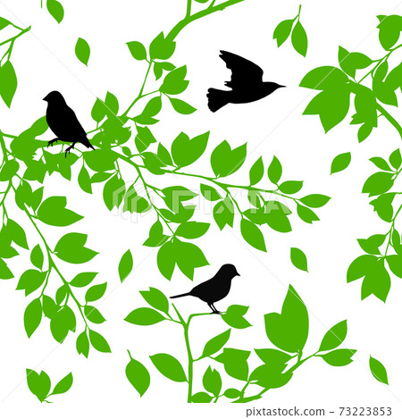 Seamless background . Tree branches and birds. Vector illustration Seamless background . Tree branches and birds. Vector illustration 73223853