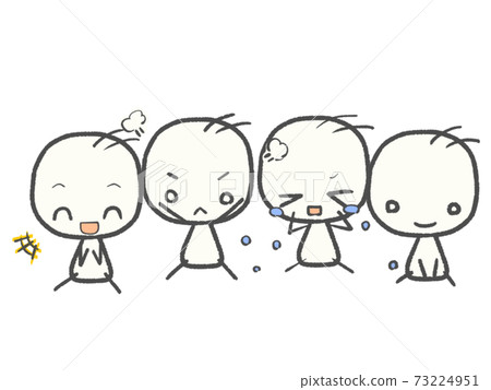 Simple and cute stickman of emotions (set) Simple and cute stickman of emotions (set) 73224951