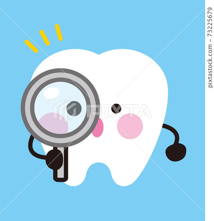 Tooth character magnifying glass - Stock Illustration [73225679] - PIXTA