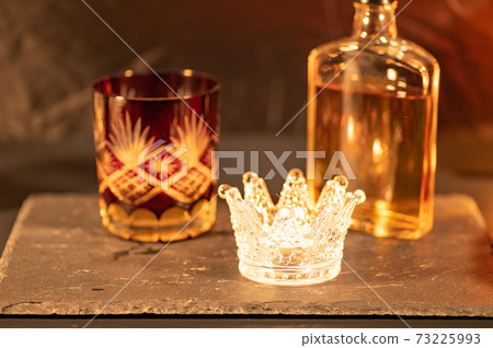 Whiskey rock with candle healing 73225993