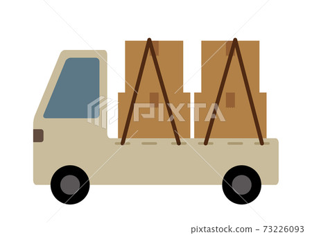 裝滿紙箱的卡車插圖 裝滿紙箱的卡車插圖 73226093