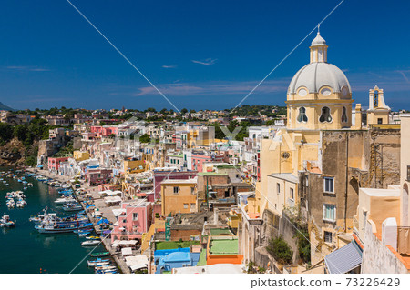 Italy Prochida's Marina di Corricella coast Italy Prochida's Marina di Corricella coast 73226429