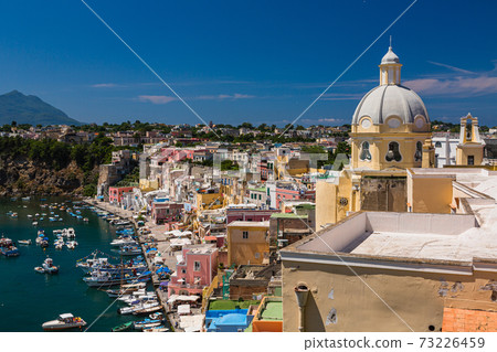 Italy Prochida's Marina di Corricella coast 73226459