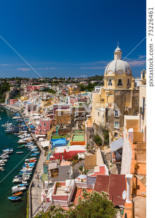 Italy Prochida's Marina di Corricella coast 73226461