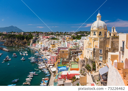 Italy Prochida's Marina di Corricella coast 73226462