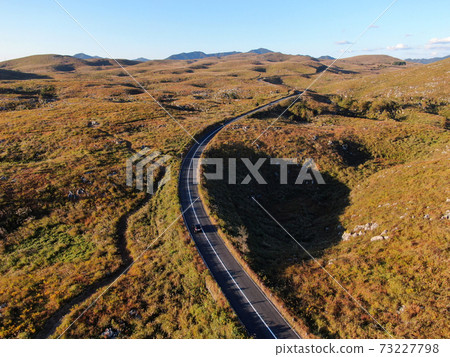 Aerial view of the plateau of Susukino in Akiyoshidai 73227798
