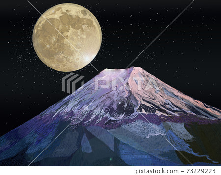 月亮和富士山 月亮和富士山 73229223
