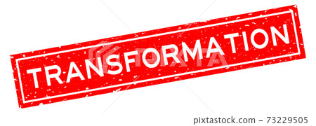 Grunge red transformation word square rubber seal stamp on white background Grunge red transformation word square rubber seal stamp on white background 73229505