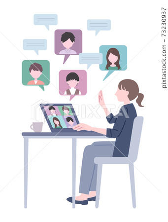 Illustration of remote work Illustration of remote work 73230937