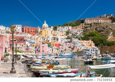 Italy Prochida's Marina di Corricella and Santa Maria delle Grazie Church Italy Prochida's Marina di Corricella and Santa Maria delle Grazie Church 73230958