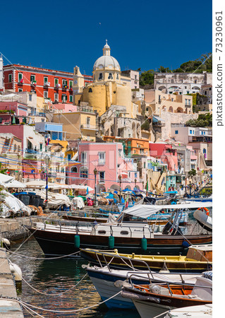 Italy Prochida's Marina di Corricella and Santa Maria delle Grazie Church 73230961