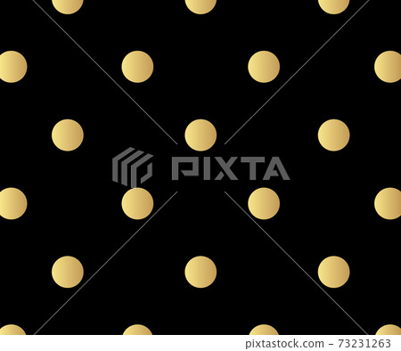 Gold polka dots pattern, colorful holiday background - vector 73231263